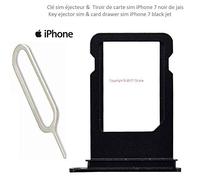 Tiroir Carte Nano sim pour Apple iPhone 7 Noir de Jais - clé pin