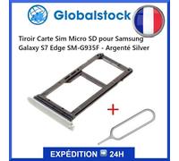 Tiroir Carte Sim Micro Sd Pour Samsung Galaxy S7 Edge Sm-G935f - Argenté Silver