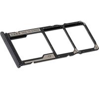 Tiroir Carte SIM pour Xiaomi Redmi 10A (220233L2C), Slot Dual-Nano-SIM + Micro-SD, Noir Anthracite