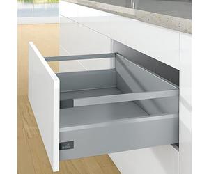 Tiroir casserolier en kit - hauteur 126 mm (218 mm avec bandeaux) - arcitech - Décor : Blanc - Longueur : 650 mm - HETTICH