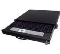 tiroir clavier 19" avec clavier et trackball à fixer sur 2 montants, 1 UH, noir RAL 9005 Pour montage dans une baie 48,30cm (19") (17000125)