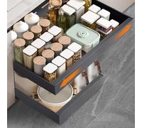 Tiroir Coulissant Cuisine Adhesif, Bac Coulissant Placard Cuisine, Organisateur D'Armoires De Cuisine Pour Armoires de Cuisine, Organisateur de Tiroirs, Aucun PerçAge ni Clouage Requis