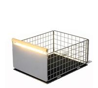 Tiroir Coulissant Cuisine avec Lampe LED Détecteur de Mouvement -Panier Coulissant Placard en acier au carbone 34 KG -Organiseur Rangement Sans Perçage Stable et Silencieux - 40×24×19.5 cm