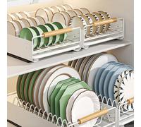 Tiroir Coulissant Cuisine En MéTal, ÉGouttoir à Vaisselle Avec Plateau Amovible, Support De Organisateur Tiroir Rangement Placard Cuisine, Organiseurs De Placards Avec Poignée ÉTagèRe Pour Cuisine