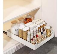 Tiroir Coulissant Cuisine, Etagere Cuisine Tiroir Telescopique Cuisine, Organiseurs De Placards Plateau Coulissant Cuisine, Salon Maison Rangement Organisateur Cuisine, Pas De PerçAge, 35x43x7cm, Noir