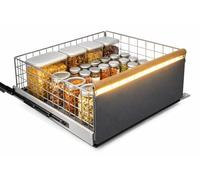 Tiroir Coulissant Cuisine LED avec Détecteur de Mouvement - Organisateur Placard et Sous Évier sans perçage - Installation Rapide sans outil - Acier Résistant 34 kg - Silencieux - 40×24×19.5 cm