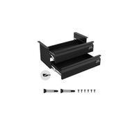 Tiroir Coulissant sous Bureau, 457x227x200 mm, Tiroir Organisateur de Rangement sous Bureau Caché à 2 Couches, Capacité de Charge