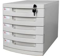 Tiroir de bureau, armoire A4 à 2/5 niveaux avec verrou de sécurité et index d'étiquettes, for fournitures de bureau, vanité, cuisine et maison(5 layers)