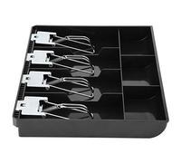 Tiroir de caisse de rechange avec clip en métal, 4 billets, 3 pièces de monnaie, boîte de rangement, noir