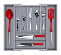 Tiroir de cuisine et organisateur d'argenterie en bambou de luxe ROYAL CRAFT WOOD, porte-ustensiles et plateau couverts avec tiroir rainur