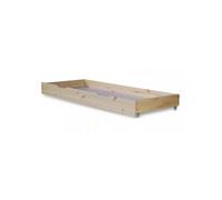 Homestyle4u Tiroir de rangement pour lit à roulettes, bois naturel