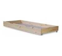 Homestyle4u Tiroir de rangement pour lit à roulettes, bois naturel