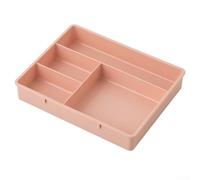 Tiroir de rangement à quatre compartiments pour ranger stylos, crayons, trombones et autres essentiels de bureau (rose)