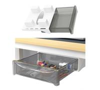 Tiroir de rangement caché sous le bureau avec support adhésif noir et blanc compact 24,5 cm pour la maison et le bureau