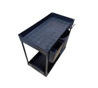 Tiroir de rangement coulissant sous évier de cuisine pour salle de bain de type H Simple avec deux supports de baguettes et 5 crochets Multifonctionnel Grande capacité Ouvert Visuel Gain de place