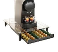 Tiroir de rangement en verre trempé compatible avec Nespresso OriginalLine - Peut contenir 60 dosettes de café - Organiseur de cuisine