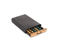 Tiroir de rangement pour capsules Nespresso Design industriel Bambou & Acier ELIE Noir mat MSV
