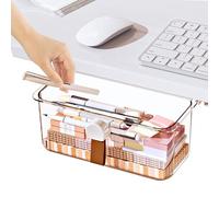 Tiroir de table - Organisateur de tiroirs coulissants - Organiseur sous plan de travail - Support adhésif transparent - Boîte extensible pour cosmétiques, fournitures de bureau, papeterie