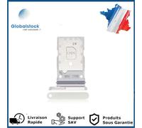 Tiroir Double SIM PREMIUM pour Samsung Galaxy S22 Ultra 5G - Blanc