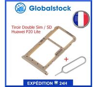 Tiroir Dual Sim Double Nano Sim / Sd Carte Mémoire Pour Huawei P20 Lite Rose Gold