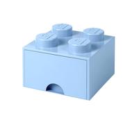 Brique de rangement empilable avec tiroir 4 plots LEGO Bleu ciel