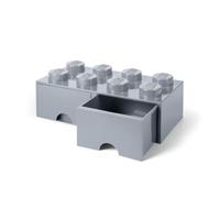 LEGO pierre de rangement avec tiroirs 8 tenons 50 x 18 cm PP gris clair Gris