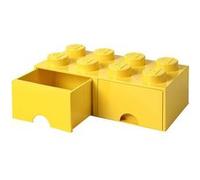 Tiroir en brique LEGO 8 boutons, 2 tiroirs, boîte de rangement empilable, 9.4 l Jaune G