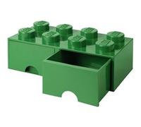 Tiroir en brique LEGO 8 boutons, 2 tiroirs, boîte de rangement empilable, 9.4 l Vert G