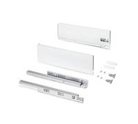 Tiroir en kit - sortie totale - côtés acier 131 mm - Protone - blanc - profondeur 450 mm EMUCA