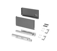 Tiroir en kit - sortie totale - côtés acier 178 mm - Protone - anthracite - profondeur 350 mm EMUCA