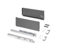 Tiroir en kit - sortie totale - côtés acier 178 mm - Protone - anthracite - profondeur 450 mm EMUCA