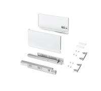 Tiroir extérieur Protone 30kg , coulisses à sortie totale et fermeture amortie, hauteur 178mm, profondeur 350mm, Acier, Peint en blanc