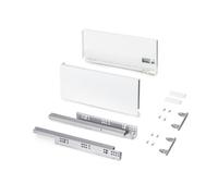 Tiroir en kit - sortie totale - côtés acier 178 mm - Protone - blanc - profondeur 400 mm EMUCA