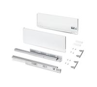 Tiroir en kit - sortie totale - côtés acier 178 mm - Protone - blanc - profondeur 500 mm EMUCA