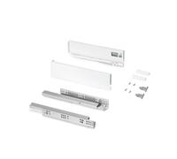 Tiroir en kit - sortie totale - côtés acier 93 mm - Protone - blanc - profondeur 350 mm EMUCA