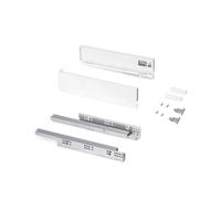 Tiroir en kit - sortie totale - côtés acier 93 mm - Protone - blanc - profondeur 400 mm EMUCA