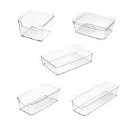 Tiroir En Plastique Transparent, Boîte De Rangement Pour Cosmétiques, Maquillage, Bijoux, Papeterie, Argenterie De Cuisine