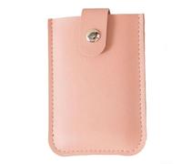 Tiroir épais empilable avec plusieurs emplacements de rangement pour cartes de visite en cuir synthétique avec fermeture à bouton-pression sécurisée (rose)