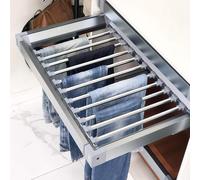 Tiroir extensible pour pantalons - Porte-pantalons coulissant pour armoire, étendoir à linge au-dessus de la machine à laver, étendoir à vêtements multifonctionnel caché, gain de place(Silver,60~85cm)