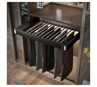 Tiroir extensible pour pantalons - Porte-pantalons coulissant pour armoire, étendoir à linge au-dessus de la machine à laver, étendoir à vêtements multifonctionnel caché, gain de place(Black,45~60cm)