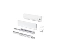 Emuca - Kit tiroir pour cuisine et bain, hauteur 131mm, profondité 500mm, 30 Kg, fermeture amortie, panneaux non incluses, Acier, Blanc