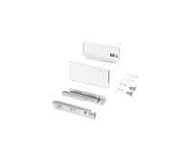 Tiroir extérieur Protone 30kg , coulisses à sortie totale et fermeture amortie, hauteur 131mm, profondeur 300mm, Acier, Peint en blanc