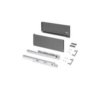 Emuca Kit tiroir cuisine & bain H178 mm P450 mm 30 kg, fermeture amortie, acier gris anthracite
