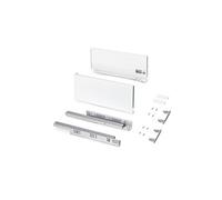 Tiroir en kit - sortie totale - côtés acier 178 mm - Protone - blanc - profondeur 400 mm EMUCA