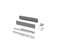 Emuca - Kit tiroir pour cuisine et bain, hauteur 93mm, profondité 500mm, 30 Kg, fermeture amortie, panneaux non incluses, Acier, Gris anthracite