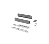 Emuca - Kit tiroir pour cuisine et bain, hauteur 93mm, profondité 450mm, 30 Kg, fermeture amortie, panneaux non incluses, Acier, Gris anthracite