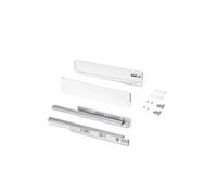 Emuca - Kit tiroir pour cuisine et bain, hauteur 93mm, profondité 500mm, 30 Kg, fermeture amortie, panneaux non incluses, Acier, Blanc