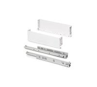 Tiroir extérieur Simplex 25kg hauteur 122mm, profondeur 490mm, acier, peint en blanc