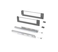 Emuca Tiroir extérieur Vertex 40 kg côtés en verre 131 mm H 500 mm P Gris anthracite