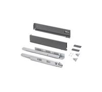 Emuca Kit tiroir Vertex 3D H93 mm P270 mm 40 kg - fermeture amortie - gris anthracite